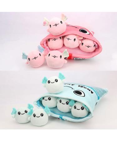 HXPLN Cute Snack Pillow Axolotl Plush Doll - Kawaii Pudding Cushion Gift for Kids - 6 Blue Axolotls Included - Buy Online on GoSupps.com