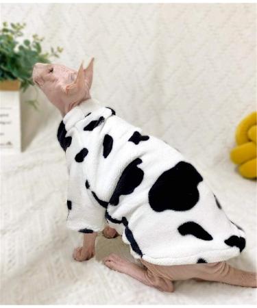 TENGTUD Hairless Cat Clothe for Sphynx Cat Plus Cashmere Black and White Winter Pet Clothes-L - Buy Online on GoSupps.com