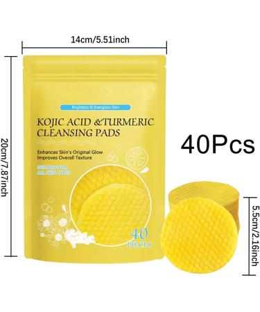 Turmeric Cleansing Pads Exfoliating Unclog Pores Kojic Acid & Turmeric Cleansing Pads for Dark Spots Dull Skin Helps Balance Skin Oil and Water - Buy Online on GoSupps.com