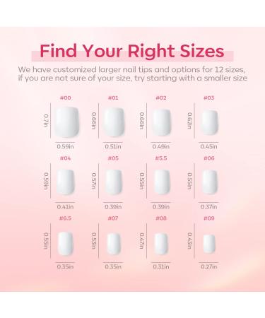 Modelones Press On Nails Shorts Square | White Reusable Manicure Fake Nails Set | Nail Glue & Adhesive Tabs Included | 12 Sizes 36Pcs - Buy Online on GoSupps.com