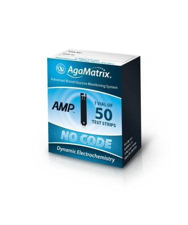 AgaMatrix Amp Blood Glucose Test Strips 50 Count
