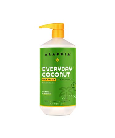 Alaffia EveryDay Coconut Hydrating Body Lotion, Normal to Dry Skin, Moisturizing Support for Soft & Supple Skin, Purely Coconut, 32 Fl Oz Purely Coconut 32 Fl Oz (Pack of 1)