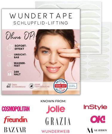 WUNDERTAPE Eyelid Tape - 240 Count Instant Eyelid Lift Strips for Hooded Droopy Eyes - Waterproof and Invisible Eye Lift Tape Stickers - Size L - Buy Online on GoSupps.com