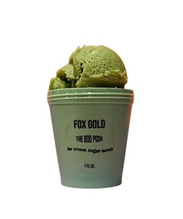 Fox Gold Beauty Matcha Mama Ice Cream sugar scrub- Matcha cake scented -Moisturizing and Exfoliating Body Hand Foot Scrub Vegan Cruelty Free Organic Great Gifts For Women 200 ml