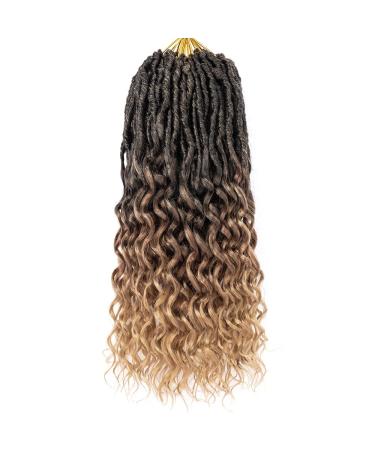 DoeSeor 14 Inch Goddess Locs Crochet Hair 8 Packs New Soft Faux Locs Crochet Braids Deep Wave Pre Looped Hair Extensions for Black Women(3T3027/8PCS/14inch) 14 pack of 8 3T3027