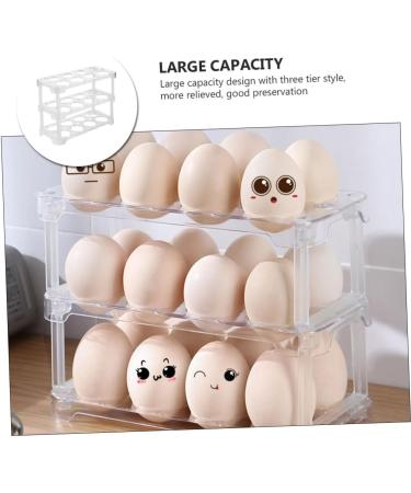 1pc Box Transparent Egg Lattice Eggs Stackable Egg Frame Egg Storage Holder Refrigerator re-usable - Buy Online on GoSupps.com