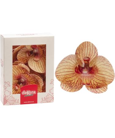 Edible Orchid Cake Decoration - 10 Yellow Edible Flowers for Wafer Cakes (7.5-8.5 cm) | International Shipping Available - Buy Online on GoSupps.com