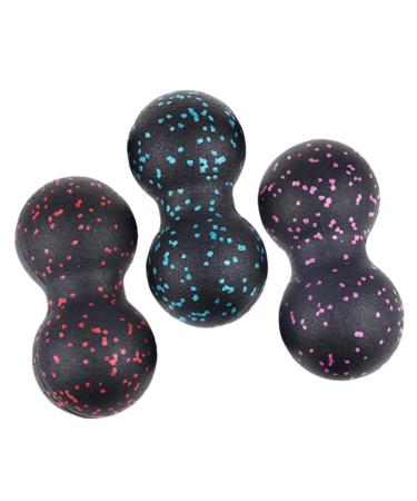 Homsfou 3 pieces of roll on muscle massage Self -massage Massage for the back mini massage balls Erdnut -shaped massager physiotherapy scrollrad peanut balls fitness
