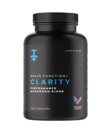 Protekt Clarity - Organic Lion's Mane Mushroom Complex Capsules - Focus Supplement and Brain Support - 60 Capsules - with Red Reishi Mushroom Extract Cordyceps Powder Turkey Tail Mushroom