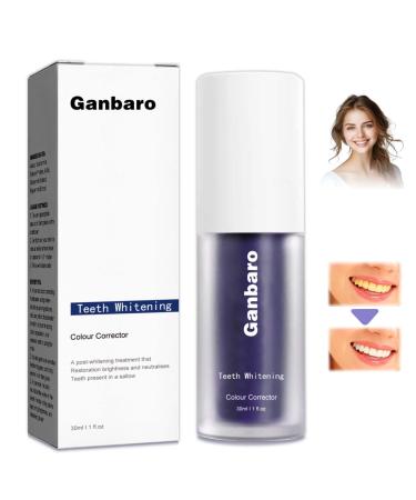 Teeth Brightening Purple Toothpaste 30 ml Instant Teeth Whitening Tooth Stain Removal Tooth Colour Corrector- Suitable for All Ages- Toothpaste Suitable for Weddings Dates Large Events