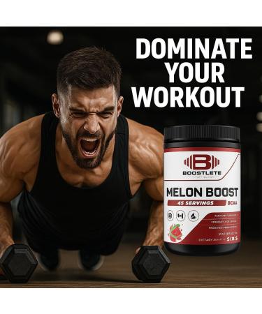 Boostlete Melon Boost BCAA Watermelon Flavor 45 Servings Muscle Recovery & Strength Support Glutamine & BCAA 2:1:1 Supplement Dietary Powder for Fitness & Workout - Buy Online on GoSupps.com