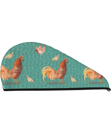 Rooster & Hen Microfiber Hair Towel | Soft Super Absorbent Quick Dry Wrap for Women | Ideal for Long Curly & Thick Hair - Buy Online on GoSupps.com