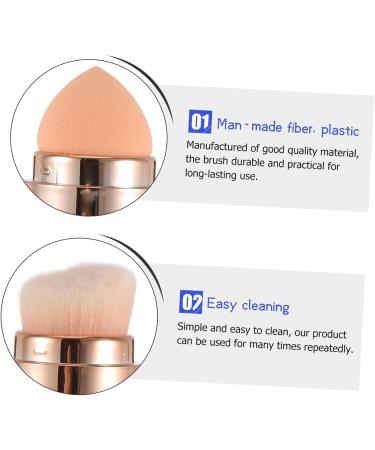 FOMIYES 1pc 4 in 1 makeup brush face powder foundation makeup brush highlight brush blush makeup brush makeup foundation brush Portable Makeup Brush lip makeup travel round plastic - Buy Online on GoSupps.com