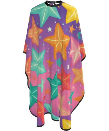 Stars Printed Polyester Hair Cutting Cape | Professional Adult Haircut Accessories | Smooth & No Sticky Hair | 55x66in - Buy Online on GoSupps.com