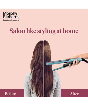 M orphy Richard HS1000 Hair Straightener for Women | Large Ceramic Plates 210 C Quick Heat 60 Sec | Travel Friendly | Aqua Blue & Black | 2-Year Warranty - Buy Online on GoSupps.com