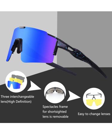 Duduking Sports Glasses | UV400 Protection Cycling Sunglasses for Men & Women | Interchangeable Lenses for Outdoor Activities - Buy Online on GoSupps.com