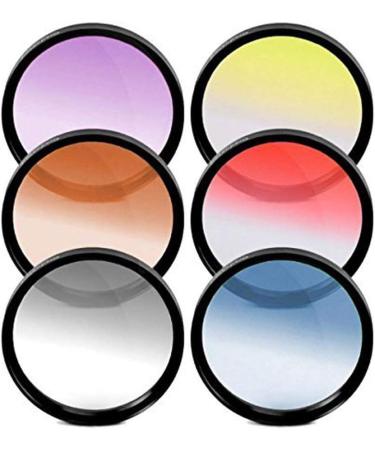 Vivitar 6-Piece 49mm Rotating Graduated Color Filter Set - Red, Yellow, Blue, Orange, Grey & Purple - Buy Online on GoSupps.com