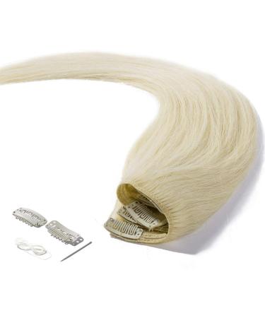 Clip-In Hair Extensions | 100% Remy Human Hair | 18 Clips Thick Double Wefts | #60 Platinum Blonde (25cm-110g) - Buy Online on GoSupps.com