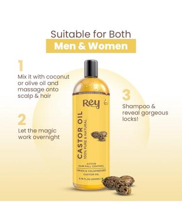 Naturals Cold Pressed Extra Virgin Castor Oil for Hair Growth | Nourishing & Moisturizing Hair Oil for All Types | Strengthens & Adds Shine (6.76 Fl Oz) - International Shipping Available - Buy Online on GoSupps.com