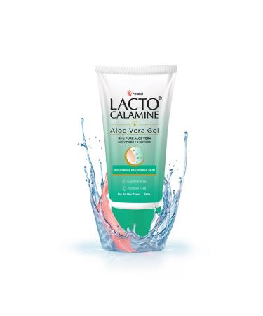 Lacto Calamine Aloe Vera Gel with 99% Pure Natural Aloe Vera Vitamin E and Glycerin No Parabens No Sulphates 150g
