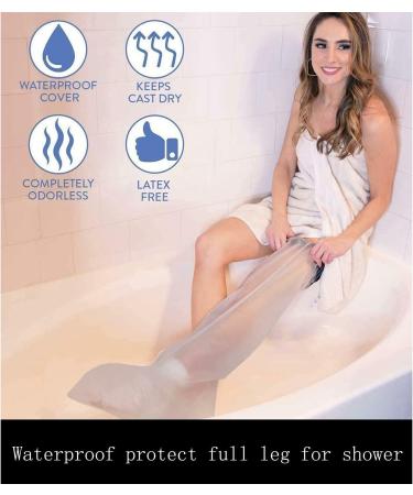 Lizusidtsy Waterproof Cast Cover Leg Adult Full Leg Shower Protector Watertight Protection for Foot Ankle Knee Wound - Buy Online on GoSupps.com