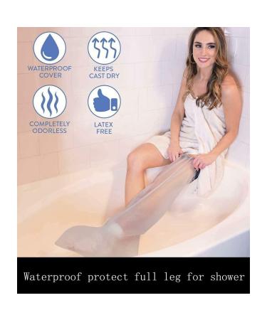 Pzhoais Waterproof Cover Leg Adult Full Leg Shower Protector Watertight Protection for Foot Ankle Knee Wound - Buy Online on GoSupps.com
