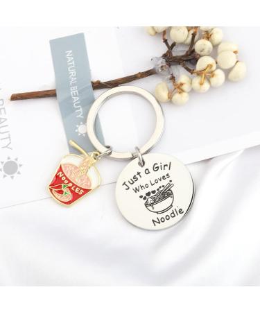UJIMS Ramen Noodles Keychain Noodle Lover Gift for Women Just a Girl Who Loves Noodle Food Themed Gift - Buy Online on GoSupps.com