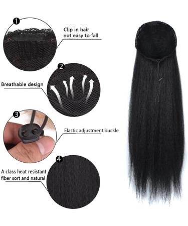 75CM Afro Kinky Straight Drawstring Ponytail Afro Yaki Straight Drawstring Ponytail Extensions for Women Girls Pony Tails Hair Pieces Black (75CM/30 INCH 1B) 75CM/30 INCH 1B - Buy Online on GoSupps.com