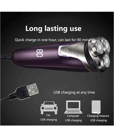 Premium Electric Razor Shaver for Men - IPX7 Waterproof Wet & Dry Rotary Trimmer with Charging Adapter - Buy Online on GoSupps.com