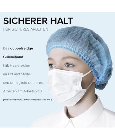 HARD Disposable Bouffant Caps - 50 Pieces Blue | Elastic Hair Net | Dust Cap - Buy Online on GoSupps.com