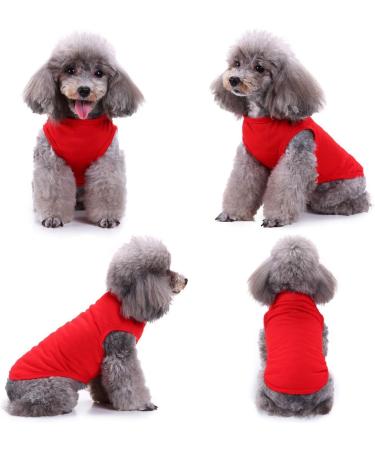 3pcs Dog Shirts Pet Clothes Set for Small Dogs and Cats - Sleeveless Puppy Vest T-Shirt Costumes in Medium Black+Grey+Red - Buy Online on GoSupps.com