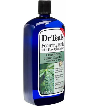 Dr. Teal's Foaming Bath Gift Set - Hemp Seed Oil & Melatonin Nighttime Soak - 2 Pack (34oz each) - Epsom Salt for Pain & Stress Relief - Buy Online on GoSupps.com
