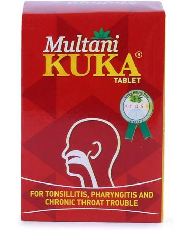 Multani Kuku Tablet | Useful in Tonsillitis Pharyngitis & Chronic Throat Trouble | 100% Natural & Ayurvedic | Get Relief from Tonsils & Swollen Issues | 50 Tablets