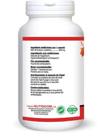 Nutridom NAC 600mg - N-Acetyl-L-Cysteine Supplement - Supports Antioxidant Glutathione Levels Immune System Support & Liver and Detox Support - Non-GMO Gluten-free Vegan-Friendly Vegetable Capsules (120 Count) - Buy Online on GoSupps.com