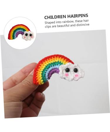 Beaupretty 2 Pairs Rainbow Barrettes girl hair pin colorful hair clips hair bows clips candy color hair clip arts and crafts for kids Girl Hair Accessory alloy Princess craft supplies child - Buy Online on GoSupps.com