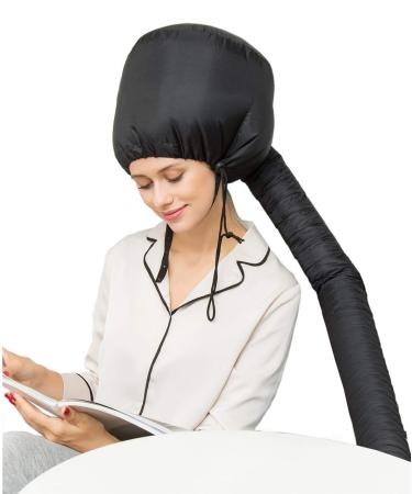 Bonnet Hood Hair Dryer Attachment - Adjustable Extra Large Dryer Bonnet System for Hand Held Hair Dryer with Stretchable Grip and Extended Hose Length (Machine Washable)