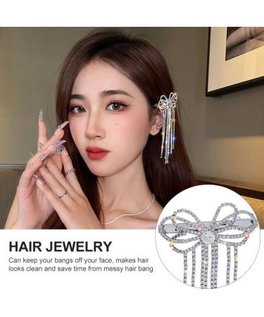 Tassel Edge Clip Sparkly Barrettes Hair Clips for Bows Girl Bobby Pin Unique Hair Clip Big Bow Hair Clips Crystal Hair Pin Rhinestone Hair Bow Clip Rhinestones Miss Bun Shiny - Buy Online on GoSupps.com