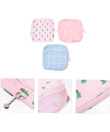 Healifty Aunt's Travel Wallet Organizer Bags - 3 Pcs Set | Cartoon Fashionable Storage Bag for Sanitary Napkins | Period Pad Pouch - Assorted Colors 13X13CM - Buy Online on GoSupps.com