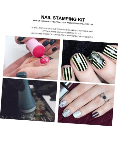 minkissy 4 Fully Transparent Handle with Lid Silicone Seal Nail Art Template Nail Polish Stamper Nail Beauty Tool Nails Kits Jelly Stamper for Nail Art Mold Kit Child Major Supplies Plastic - Buy Online on GoSupps.com