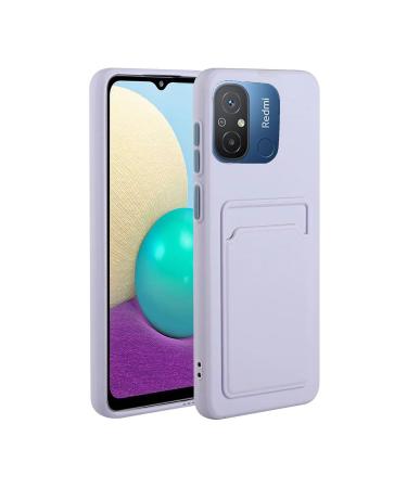 Tivenfezk Nadoli Silicone Case for Xiaomi Redmi 12c Ultra thin shockproof scratch -resistant Wallet soft TPU protective cover Mobile phone case with credit card holder Xiaomi Redmi 12c purple