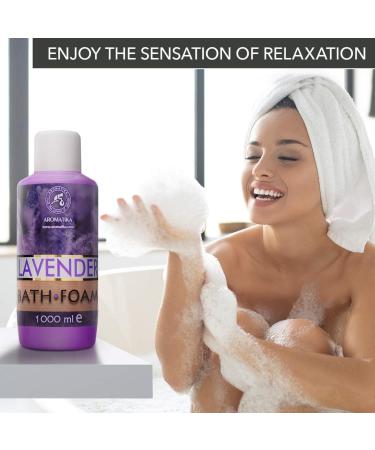Lavender Bath Foam 1000ml - Aromatherapy for Good Sleep and Relaxation - Bubble Bath with Lavender Essential Oil for Wellness and Beauty - Spa Experience at Home - 1L Pack - Buy Online on GoSupps.com