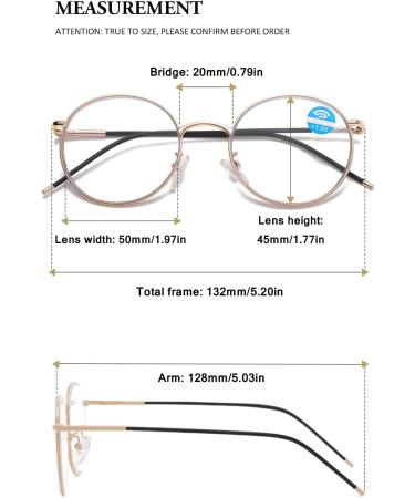 Vevesmundo Blue Light Filter Reading Glasses - Retro Metal Anti-Glare Eyewear for Men & Women | +1.0 to +4.0 Strength - Buy Online on GoSupps.com