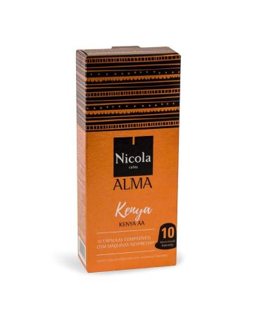 Nicola Caf s Nicola Cafes Alma Kenya Nespresso Compatible Capsules 10 Count Caramel 10 count (Pack of 1)