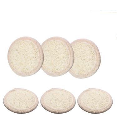 6 Pack Natural Exfoliating Facial Loofah Facial Pads Natural Luffa Material Resuable Exfoliating loofah Scrubber Rounds Eco Friendly for Men Women Face Cleansing and Makeup Removal