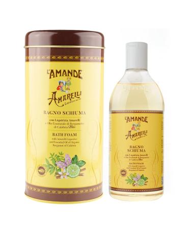 L'Amande L'AMANDE - Bubble bath for men and women in a box with licorice and organic bergamot essential oils cleansing gel and moisturizing delicate body natural foam bath dermatological pH 500 ml