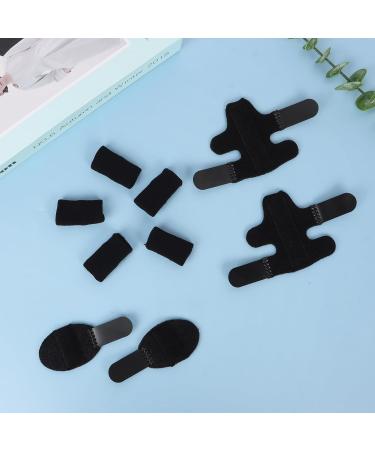 Adjustable Finger Support Brace - 2-Piece Finger Rails & 5-Piece Protection for Sprains Arthritis & Swollen Fingers - Lollanda - Black - Buy Online on GoSupps.com