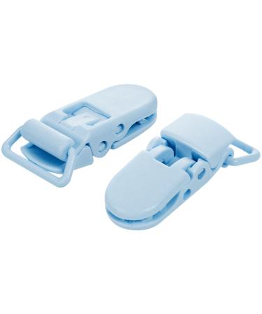 10Pcs Baby Kids T-Shape Plastic Pacifier Soother Dummy Style Badge Holder Light Blue