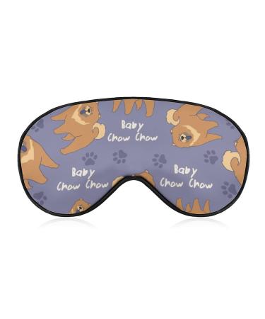 Little Chow Chow Sleep Mask Eye Cover for Sleeping Blindfold with Adjustable Strap Blocks Light Night Travel Nap for Men Women