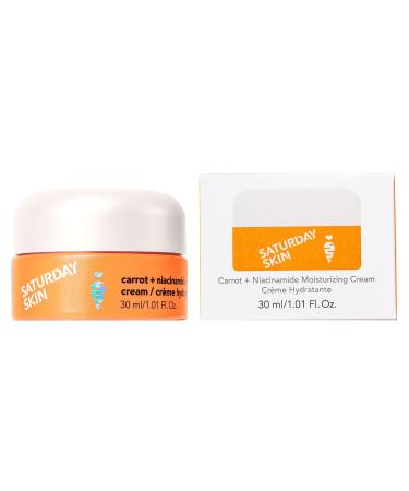 Saturday Skin Face Moisturizing Mini Size Cream with Carrot Niacinamide Ceramides & Centella Asiatica Peptide Paraben-Free Sulfates-Free Fragrance-Free Anti Wrinkle Facial Cream Made in Korea (1.01 Ounce (Pack of ...