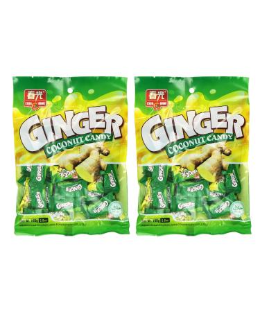 Chun Guang Ginger Coconut Candy (Ginger Coconut 5.6oz, 2pack) Ginger Coconut 5.6oz 5.6 Ounce (Pack of 2)